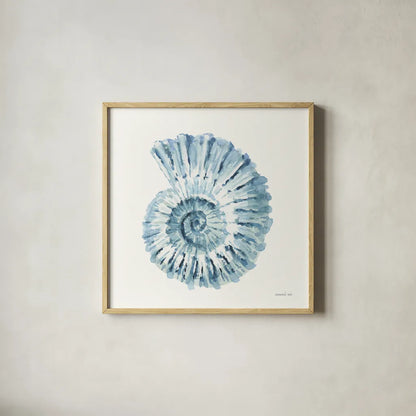 Tidepool Treasures I by Danhui Nai. Shown in a natural wood glass frame for a timeless modern aesthetic. Available as an archival giclee rolled canvas, fine art paper, or poster print. SKU 99254a.