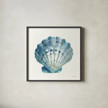 Tidepool Treasures II by Danhui Nai. Shown in a sleek black glass frame for a contemporary gallery look. Available as an archival giclee rolled canvas, fine art paper, or poster print. SKU 99255a.