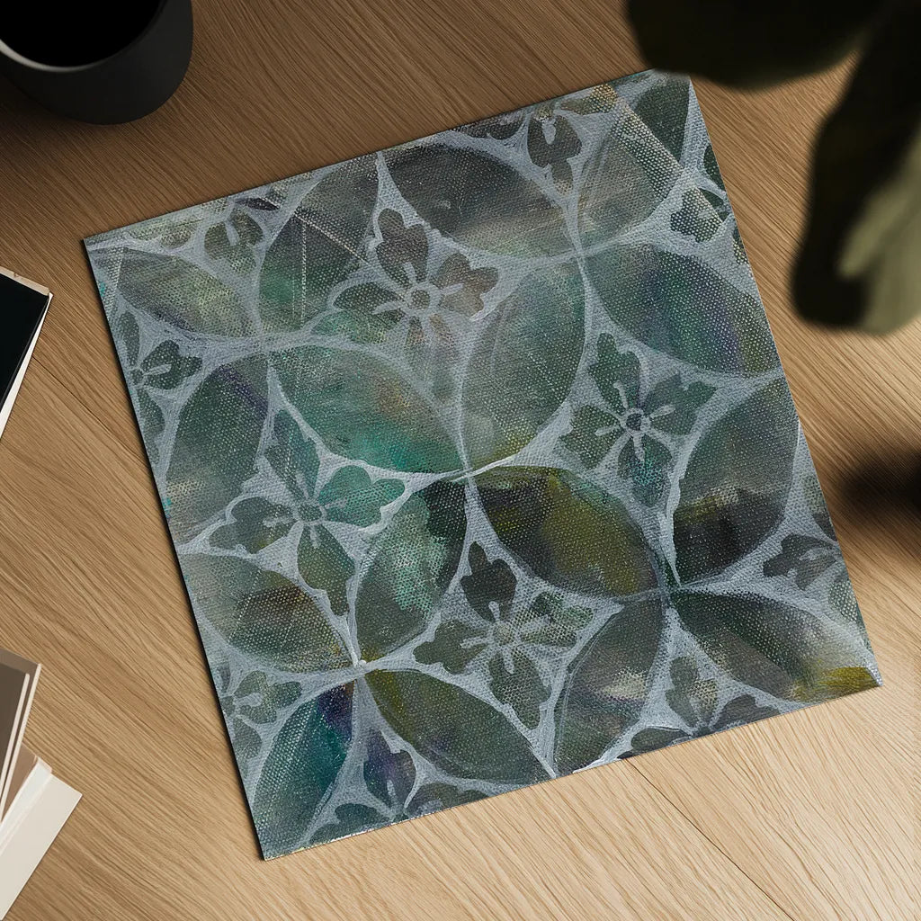 Tile Element II by Danhui Nai. Shown as a detailed flat fine art print, highlighting archival giclee quality. Available as an archival giclee rolled canvas, fine art paper, or poster print. SKU 30141a.