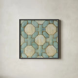 Tile Element V by Danhui Nai. Shown in a sleek black glass frame for a contemporary gallery look. Available as an archival giclee rolled canvas, fine art paper, or poster print. SKU 30144a.