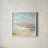 To the Sea by Danhui Nai. Shown in a crisp white glass frame for a clean and minimalist style. Available as an archival giclee rolled canvas, fine art paper, or poster print. SKU 80147a.