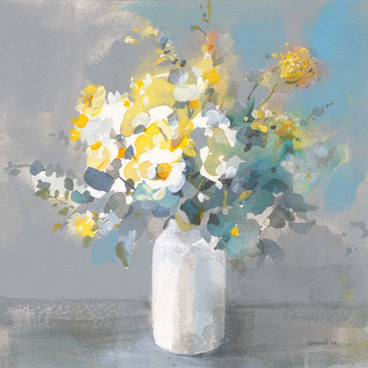 Touch of Spring I White Vase by Danhui Nai. SKU 71451a. Archival Giclee Fine art print for wall decor.
