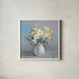 Touch of Spring II by Danhui Nai. Shown in a crisp white glass frame for a clean and minimalist style. Available as an archival giclee rolled canvas, fine art paper, or poster print. SKU 69673a.