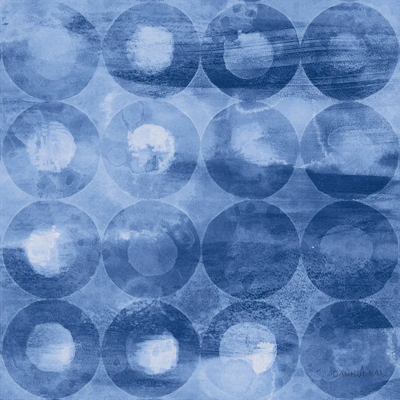 Touching Circles III Navy by Danhui Nai. SKU 67900a. Archival Giclee Fine art print for wall decor.