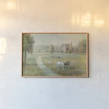 Tranquil Farm Crop by Danhui Nai. shown as a paper print in a natural frame. Available as a archival giclee rolled canvas, fine art paper, or poster print. SKU 31266i.