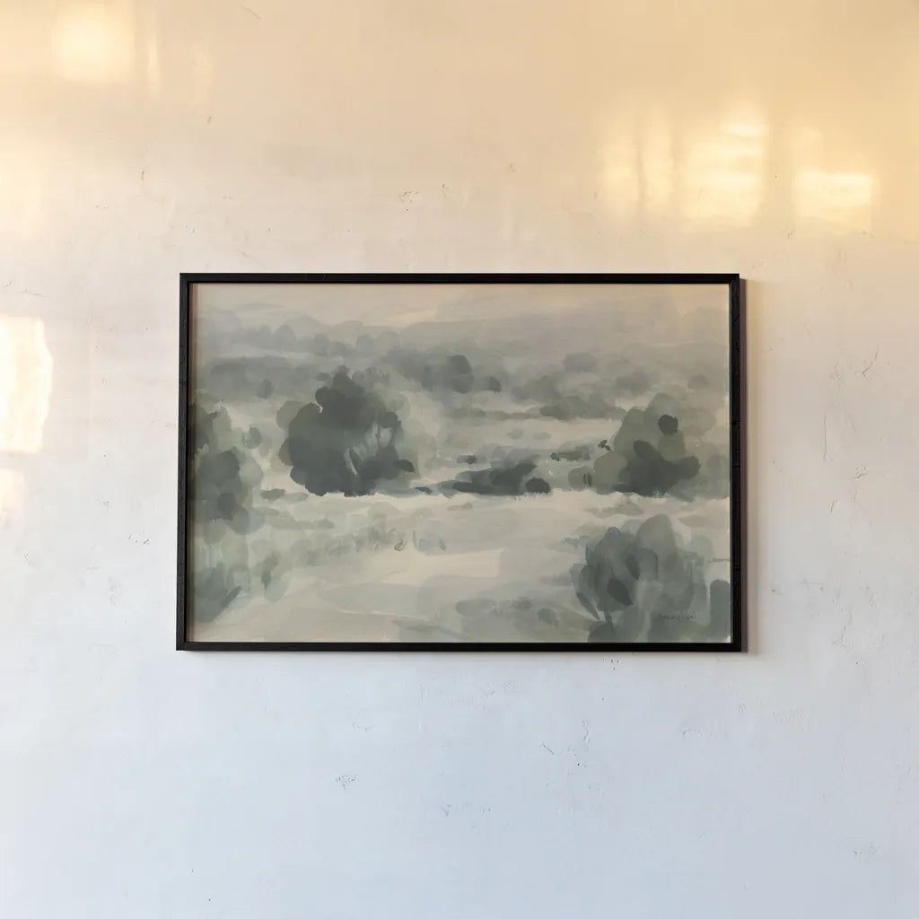 Tranquil Trails I by Danhui Nai. shown as a paper print in a black flame. Available as a archival giclee rolled canvas, fine art paper, or poster print. SKU 86372i.