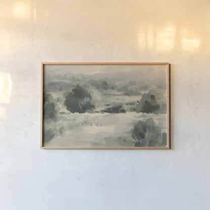 Tranquil Trails I by Danhui Nai. shown as a paper print in a natural frame. Available as a archival giclee rolled canvas, fine art paper, or poster print. SKU 86372i.