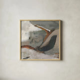 Transcend I by Danhui Nai. Shown in a natural wood glass frame for a timeless modern aesthetic. Available as an archival giclee rolled canvas, fine art paper, or poster print. SKU 85199a.