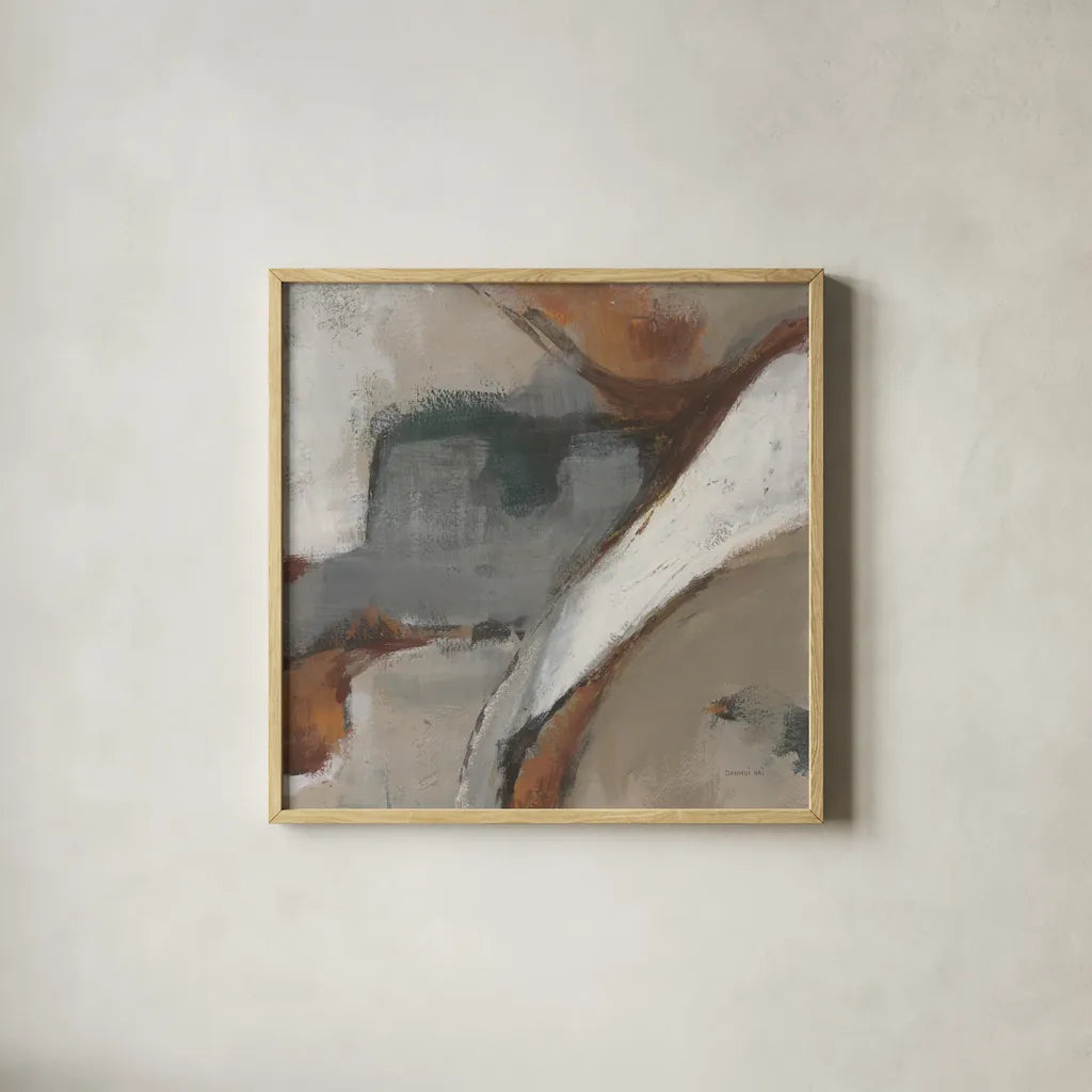 Transcend II by Danhui Nai. Shown in a natural wood glass frame for a timeless modern aesthetic. Available as an archival giclee rolled canvas, fine art paper, or poster print. SKU 85200a.