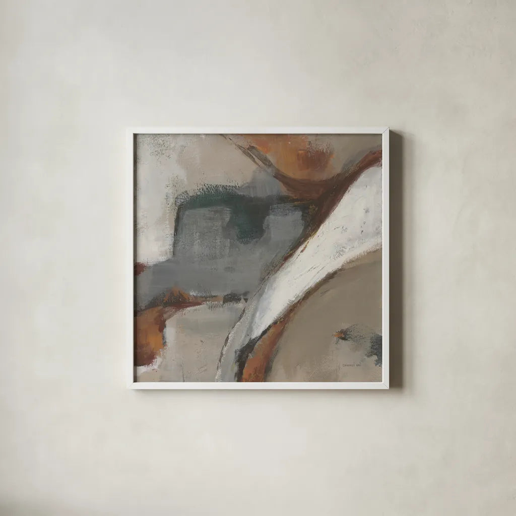 Transcend II by Danhui Nai. Shown in a crisp white glass frame for a clean and minimalist style. Available as an archival giclee rolled canvas, fine art paper, or poster print. SKU 85200a.