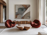 Transcend II by Danhui Nai. Shown as extra-large giant wall art in a modern living room. Available as an archival giclee rolled canvas, fine art paper, or poster print. SKU 85200a.