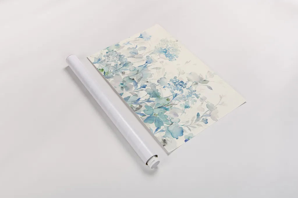 Translucent Garden Blue Crop by Danhui Nai. shown as a rolled paper print. Available as archival giclee rolled canvas, fine art paper, or poster print. SKU 37425i.
