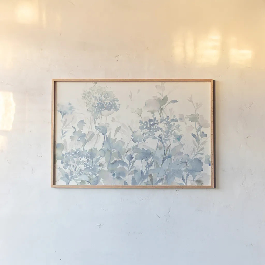 Translucent Garden Cool Crop by Danhui Nai. shown as a paper print in a natural frame. Available as a archival giclee rolled canvas, fine art paper, or poster print. SKU 46409i.