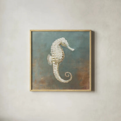 Treasures form the Sea I by Danhui Nai. Shown in a natural wood glass frame for a timeless modern aesthetic. Available as an archival giclee rolled canvas, fine art paper, or poster print. SKU 20689a.