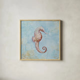 Treasures from the Sea I Watercolor by Danhui Nai. Shown in a natural wood glass frame for a timeless modern aesthetic. Available as an archival giclee rolled canvas, fine art paper, or poster print. SKU 26757a.
