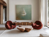 Treasures from the Sea II by Danhui Nai. Shown as extra-large giant wall art in a modern living room. Available as an archival giclee rolled canvas, fine art paper, or poster print. SKU 20690a.