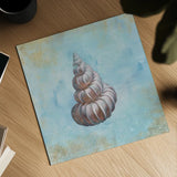 Treasures from the Sea II Watercolor by Danhui Nai. Shown as a detailed flat fine art print, highlighting archival giclee quality. Available as an archival giclee rolled canvas, fine art paper, or poster print. SKU 26758a.