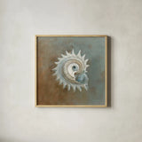 Treasures from the Sea III by Danhui Nai. Shown in a natural wood glass frame for a timeless modern aesthetic. Available as an archival giclee rolled canvas, fine art paper, or poster print. SKU 20691a.