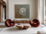 Treasures from the Sea III by Danhui Nai. Shown as extra-large giant wall art in a modern living room. Available as an archival giclee rolled canvas, fine art paper, or poster print. SKU 20691a.
