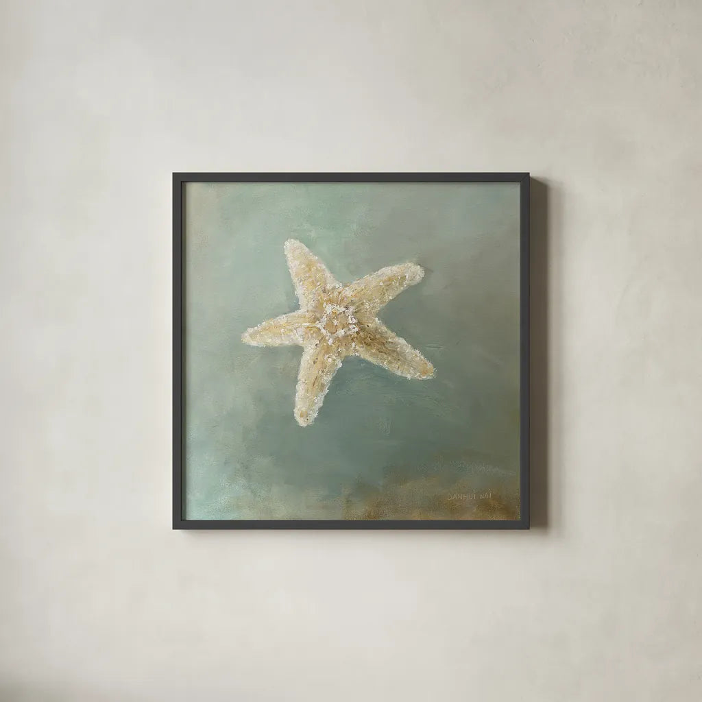 Treasures from the Sea IV by Danhui Nai. Shown in a sleek black glass frame for a contemporary gallery look. Available as an archival giclee rolled canvas, fine art paper, or poster print. SKU 20692a.