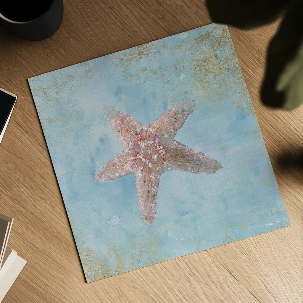 Treasures from the Sea IV Watercolor by Danhui Nai. Shown as a detailed flat fine art print, highlighting archival giclee quality. Available as an archival giclee rolled canvas, fine art paper, or poster print. SKU 26760a.