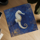 Treasures from the Sea Indigo I by Danhui Nai. Shown as a detailed flat fine art print, highlighting archival giclee quality. Available as an archival giclee rolled canvas, fine art paper, or poster print. SKU 20048a.