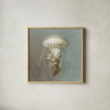 Treasures from the Sea VI by Danhui Nai. Shown in a natural wood glass frame for a timeless modern aesthetic. Available as an archival giclee rolled canvas, fine art paper, or poster print. SKU 20694a.