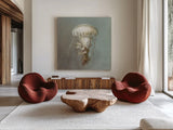 Treasures from the Sea VI by Danhui Nai. Shown as extra-large giant wall art in a modern living room. Available as an archival giclee rolled canvas, fine art paper, or poster print. SKU 20694a.