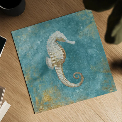 Treaures from the Sea I Aqua by Danhui Nai. Shown as a detailed flat fine art print, highlighting archival giclee quality. Available as an archival giclee rolled canvas, fine art paper, or poster print. SKU 21825a.