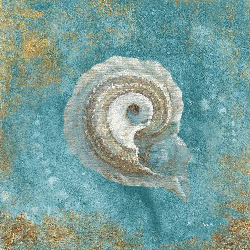Treaures from the Sea III Aqua by Danhui Nai. SKU 21827a. Archival Giclee Fine art print for wall decor.