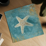 Treaures from the Sea IV Aqua by Danhui Nai. Shown as a detailed flat fine art print, highlighting archival giclee quality. Available as an archival giclee rolled canvas, fine art paper, or poster print. SKU 21828a.