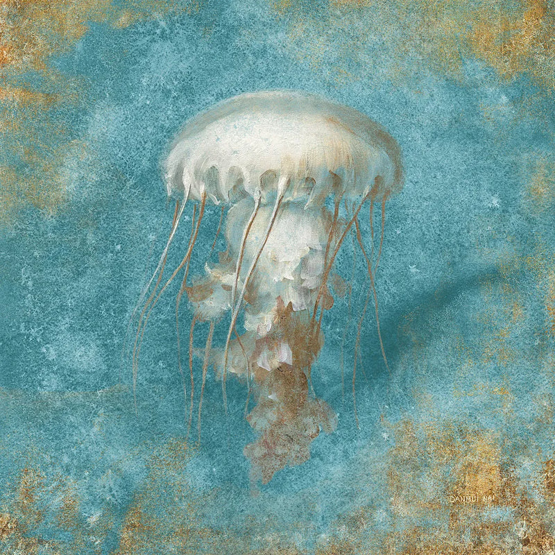 Treaures from the Sea VI Aqua by Danhui Nai. SKU 21830a. Archival Giclee Fine art print for wall decor.