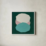 Trio by Danhui Nai. Shown in a crisp white glass frame for a clean and minimalist style. Available as an archival giclee rolled canvas, fine art paper, or poster print. SKU 85829a.
