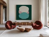 Trio by Danhui Nai. Shown as extra-large giant wall art in a modern living room. Available as an archival giclee rolled canvas, fine art paper, or poster print. SKU 85829a.