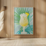 Tropical Cocktails I by Danhui Nai. shown as over sized large wall art. Available as an archival giclee rolled canvas, fine art paper, or poster print. SKU 92426h.