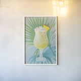 Tropical Cocktails I by Danhui Nai. shown as a paper print in a white frame. Available as a archival giclee rolled canvas, fine art paper, or poster print. SKU 92426h.