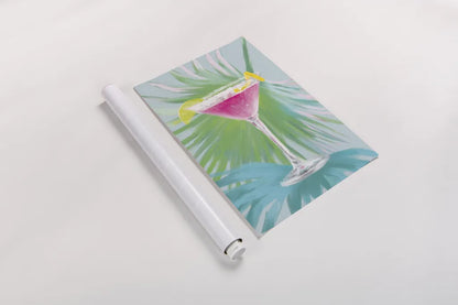 Tropical Cocktails II by Danhui Nai. shown as a rolled paper print. Available as archival giclee rolled canvas, fine art paper, or poster print. SKU 92427h.