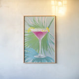 Tropical Cocktails II by Danhui Nai. shown as a paper print in a natural frame. Available as a archival giclee rolled canvas, fine art paper, or poster print. SKU 92427h.