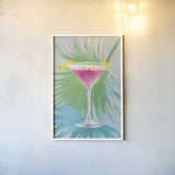 Tropical Cocktails II by Danhui Nai. shown as a paper print in a white frame. Available as a archival giclee rolled canvas, fine art paper, or poster print. SKU 92427h.