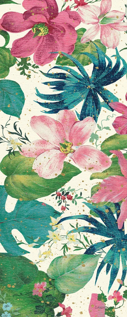 Tropical Dream Bright on Cream II Teal and Gold by Danhui Nai