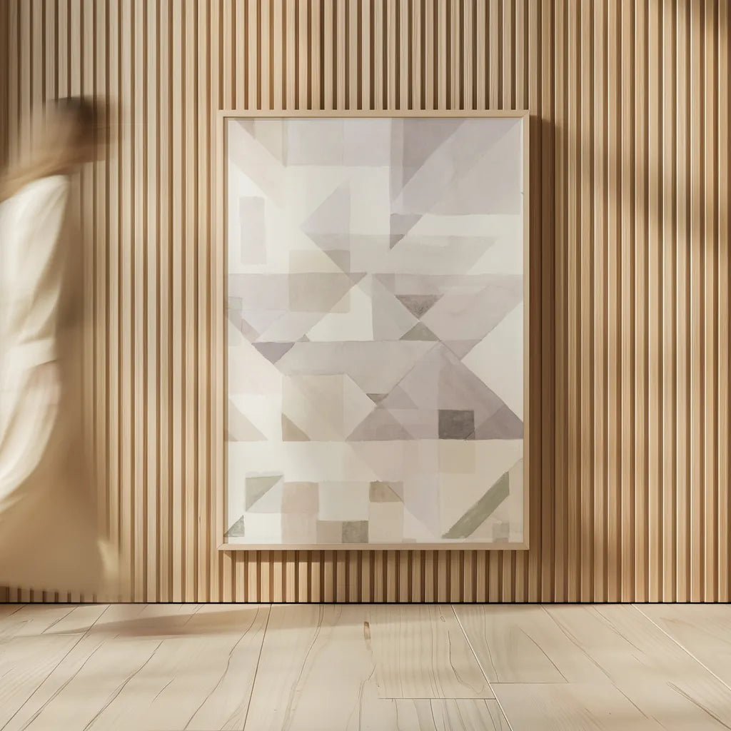 Try Angles III Neutral Sage by Danhui Nai. shown as over sized large wall art. Available as an archival giclee rolled canvas, fine art paper, or poster print. SKU 59302h.