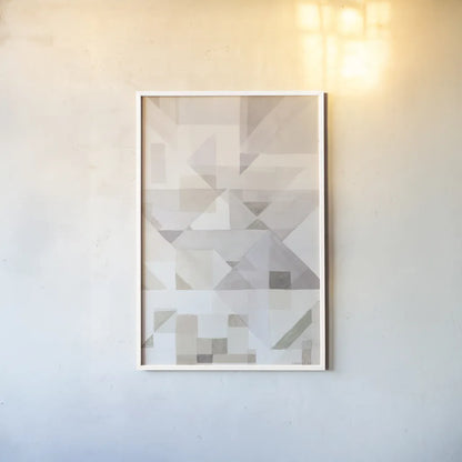 Try Angles III Neutral Sage by Danhui Nai. shown as a paper print in a white frame. Available as a archival giclee rolled canvas, fine art paper, or poster print. SKU 59302h.