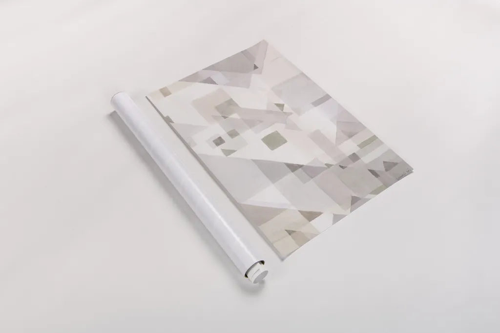 Try Angles IV Neutral Sage by Danhui Nai. shown as a rolled paper print. Available as archival giclee rolled canvas, fine art paper, or poster print. SKU 59303h.