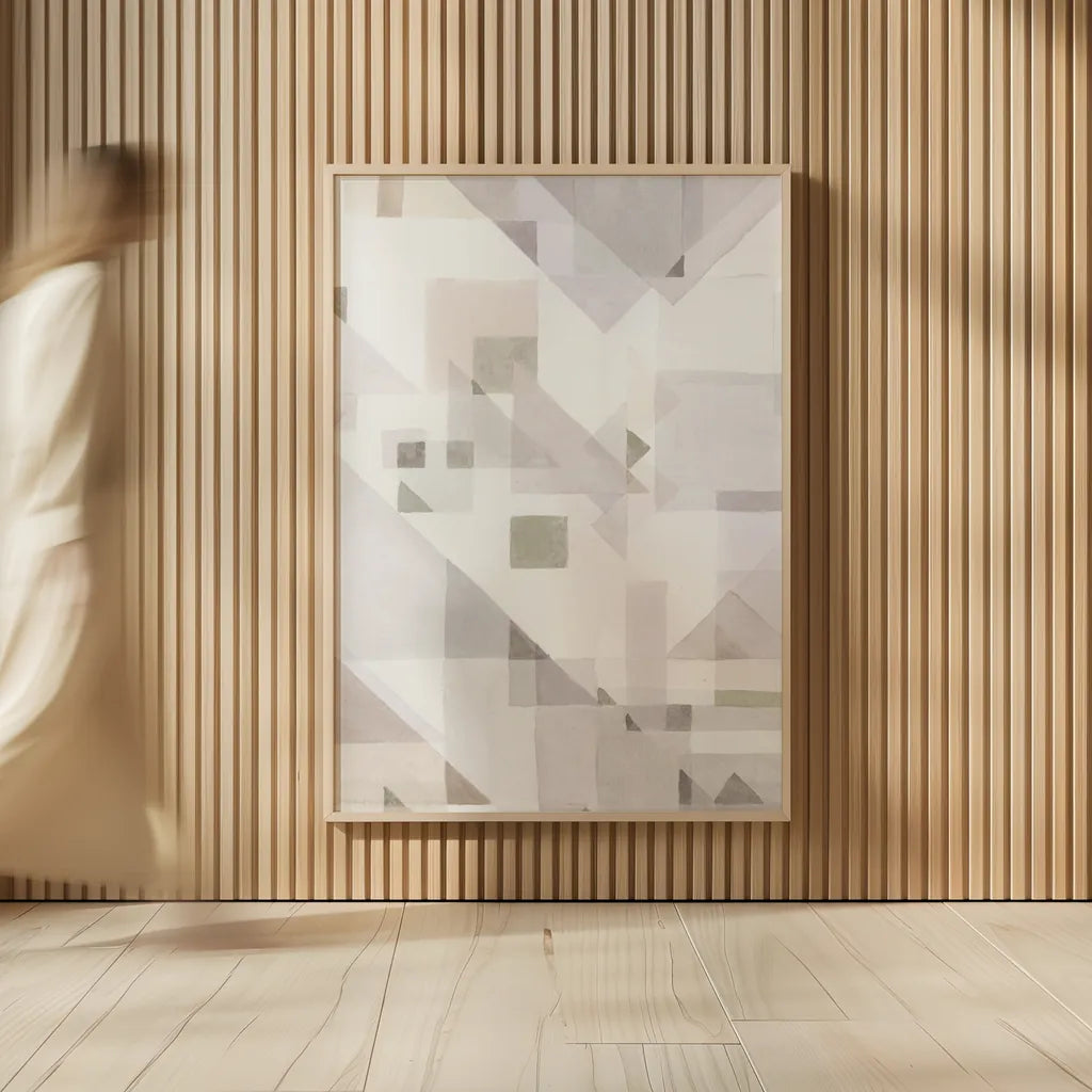 Try Angles IV Neutral Sage by Danhui Nai. shown as over sized large wall art. Available as an archival giclee rolled canvas, fine art paper, or poster print. SKU 59303h.