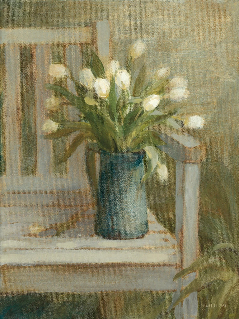 Tulip Bouquet on Bench by Danhui Nai
