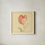 Tulip III by Danhui Nai. Shown in a crisp white glass frame for a clean and minimalist style. Available as an archival giclee rolled canvas, fine art paper, or poster print. SKU 5354a.