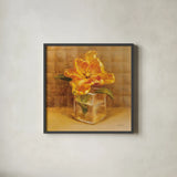 Tulip in Glass by Danhui Nai. Shown in a sleek black glass frame for a contemporary gallery look. Available as an archival giclee rolled canvas, fine art paper, or poster print. SKU 36565a.