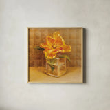 Tulip in Glass by Danhui Nai. Shown in a natural wood glass frame for a timeless modern aesthetic. Available as an archival giclee rolled canvas, fine art paper, or poster print. SKU 36565a.