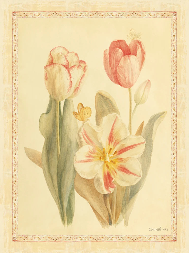 Tulips and Butterflies I by Danhui Nai