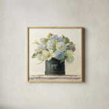 Tulips in Hatbox Shiplap by Danhui Nai. Shown in a natural wood glass frame for a timeless modern aesthetic. Available as an archival giclee rolled canvas, fine art paper, or poster print. SKU 44818a.
